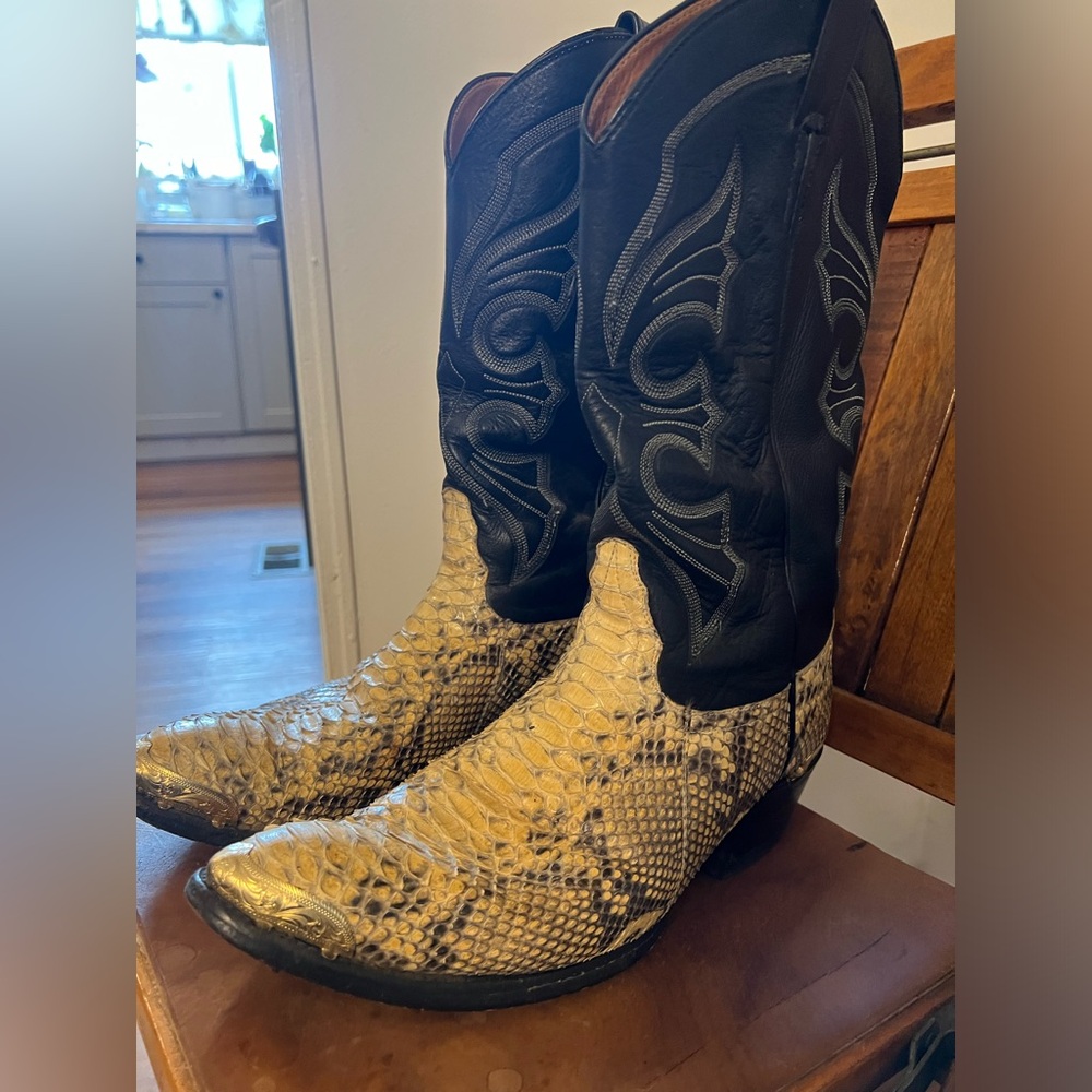 Men’s Loredo Snakeskin Cowboy Boots Sz 11M
